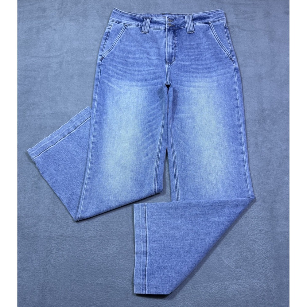 Judy Blue Jeans Womens 15/32 (32x32) Wide Leg Highrise Boho USA Hippie Modern